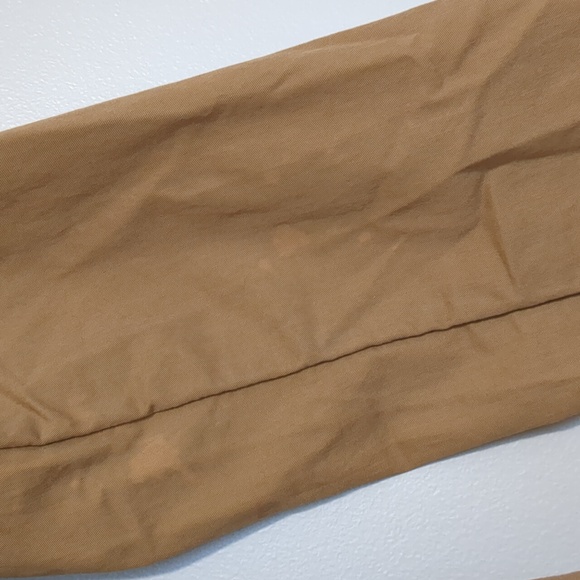 Anthropologie EttTwa Camel Trench Coat Dark Trim 100% Cotton 8 - Picture 8 of 10